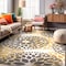 World Rug Gallery Modern Floral Circles Design 5'x7' Yellow Area Rug 9099YELLOW5X7 - alternate 1